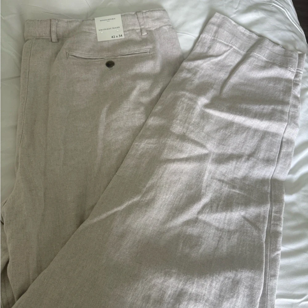 Banana Republic Factory Men’s Linen-Cotton Slim Straight Pants – Size 42x34